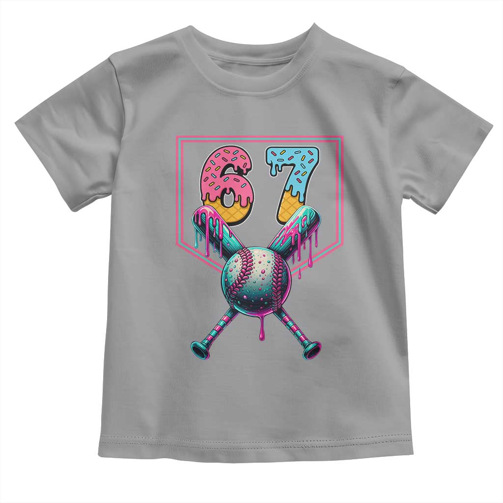 Funny Six Seven Baseball Drip Toddler T Shirt Number 67 Meme Drippy Bats - Wonder Print Shop