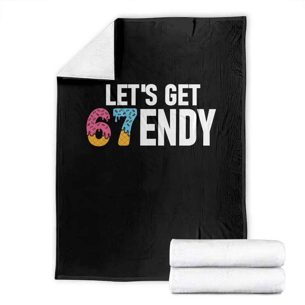 Funny Six Seven 67 Throw Blanket Lets Get Sendy 6 7 Meme Icecream - Wonder Print Shop