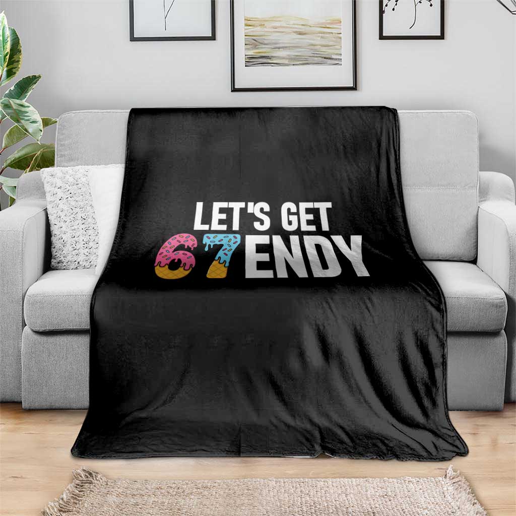 Funny Six Seven 67 Throw Blanket Lets Get Sendy 6 7 Meme Icecream - Wonder Print Shop