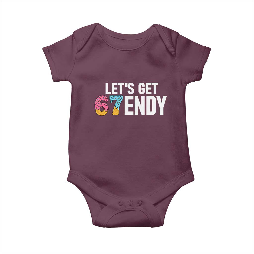 Funny Six Seven 67 Baby Onesie Lets Get Sendy 6 7 Meme Icecream - Wonder Print Shop