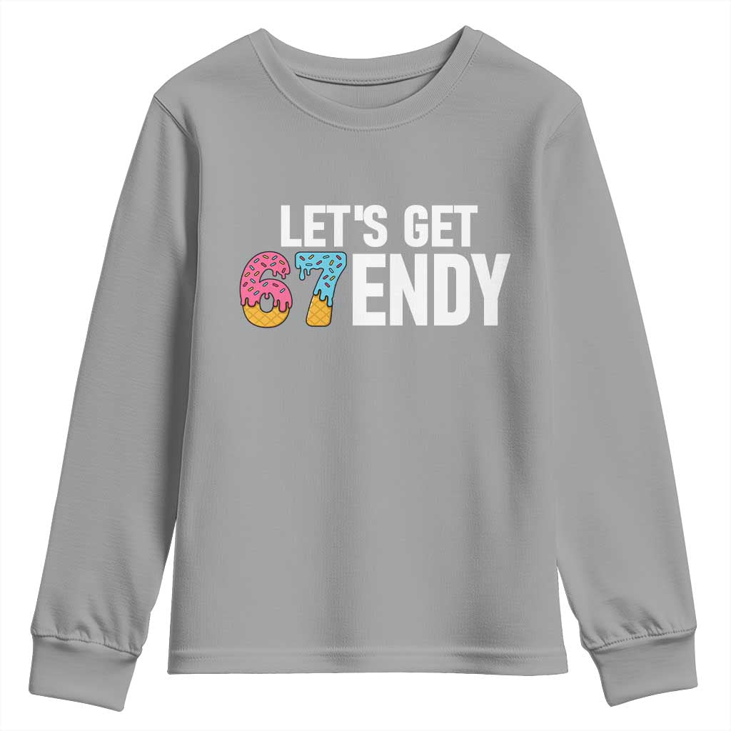 Funny Six Seven 67 Youth Sweatshirt Lets Get Sendy 6 7 Meme Icecream - Wonder Print Shop