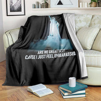 Statue of Liberty Ghost Throw Blanket Are We Great Yet Cause I Just Feel Embarrased - Wonder Print Shop