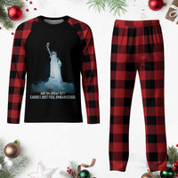 Statue of Liberty Ghost Plaid Pajama Set Are We Great Yet Cause I Just Feel Embarrased - Wonder Print Shop