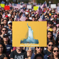 Statue of Liberty Ghost Protest Sign Are We Great Yet Cause I Just Feel Embarrased - Wonder Print Shop