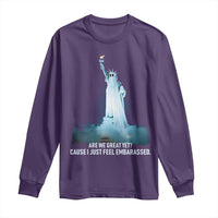 Statue of Liberty Ghost Long Sleeve Shirt Are We Great Yet Cause I Just Feel Embarrased - Wonder Print Shop