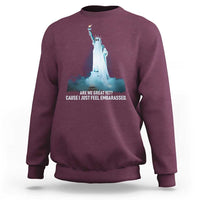 Statue of Liberty Ghost Sweatshirt Are We Great Yet Cause I Just Feel Embarrased - Wonder Print Shop
