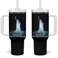 Statue of Liberty Ghost Tumbler With Handle Are We Great Yet Cause I Just Feel Embarrased - Wonder Print Shop