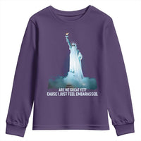 Statue of Liberty Ghost Youth Sweatshirt Are We Great Yet Cause I Just Feel Embarrased - Wonder Print Shop
