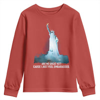 Statue of Liberty Ghost Youth Sweatshirt Are We Great Yet Cause I Just Feel Embarrased - Wonder Print Shop