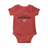 Here For The Benito Bowl Baby Onesie Funny Puerto Rican Football Party Celebration