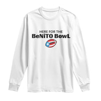 Here For The Benito Bowl Long Sleeve Shirt Funny Puerto Rican Football Party Celebration