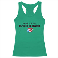 Here For The Benito Bowl Racerback Tank Top Funny Puerto Rican Football Party Celebration