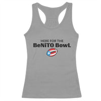 Here For The Benito Bowl Racerback Tank Top Funny Puerto Rican Football Party Celebration