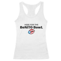 Here For The Benito Bowl Racerback Tank Top Funny Puerto Rican Football Party Celebration