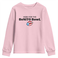 Here For The Benito Bowl Youth Sweatshirt Funny Puerto Rican Football Party Celebration