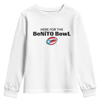 Here For The Benito Bowl Youth Sweatshirt Funny Puerto Rican Football Party Celebration