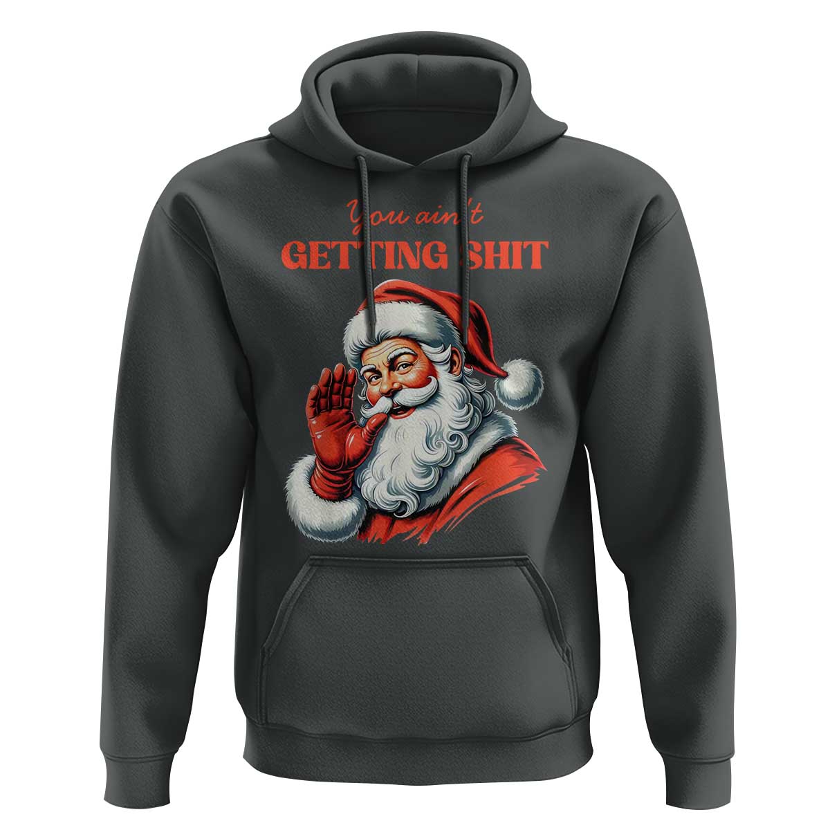 Funny Santa Hoodie You Ain't Getting Shit Retro