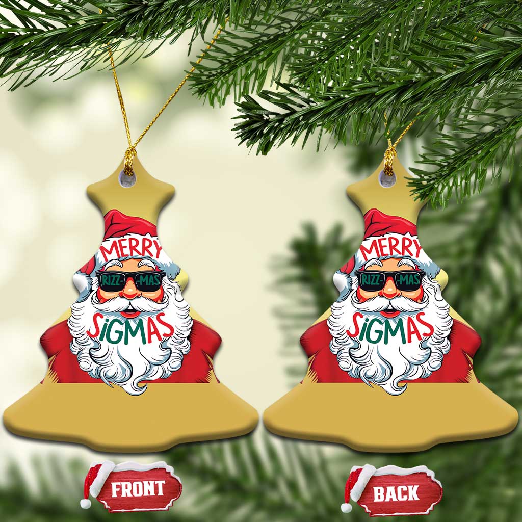 Funny Santa Rizz Xmas Christmas Ornament Merry Rizzmas Sigmas Xmas Gen Alpha Middle School - Wonder Print Shop
