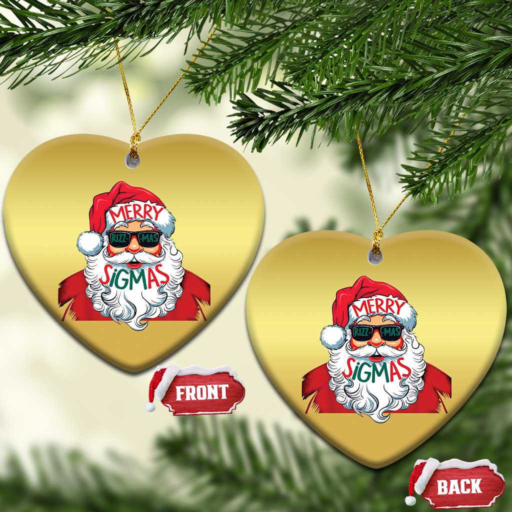 Funny Santa Rizz Xmas Christmas Ornament Merry Rizzmas Sigmas Xmas Gen Alpha Middle School - Wonder Print Shop