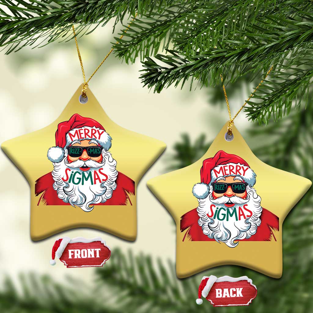 Funny Santa Rizz Xmas Christmas Ornament Merry Rizzmas Sigmas Xmas Gen Alpha Middle School - Wonder Print Shop