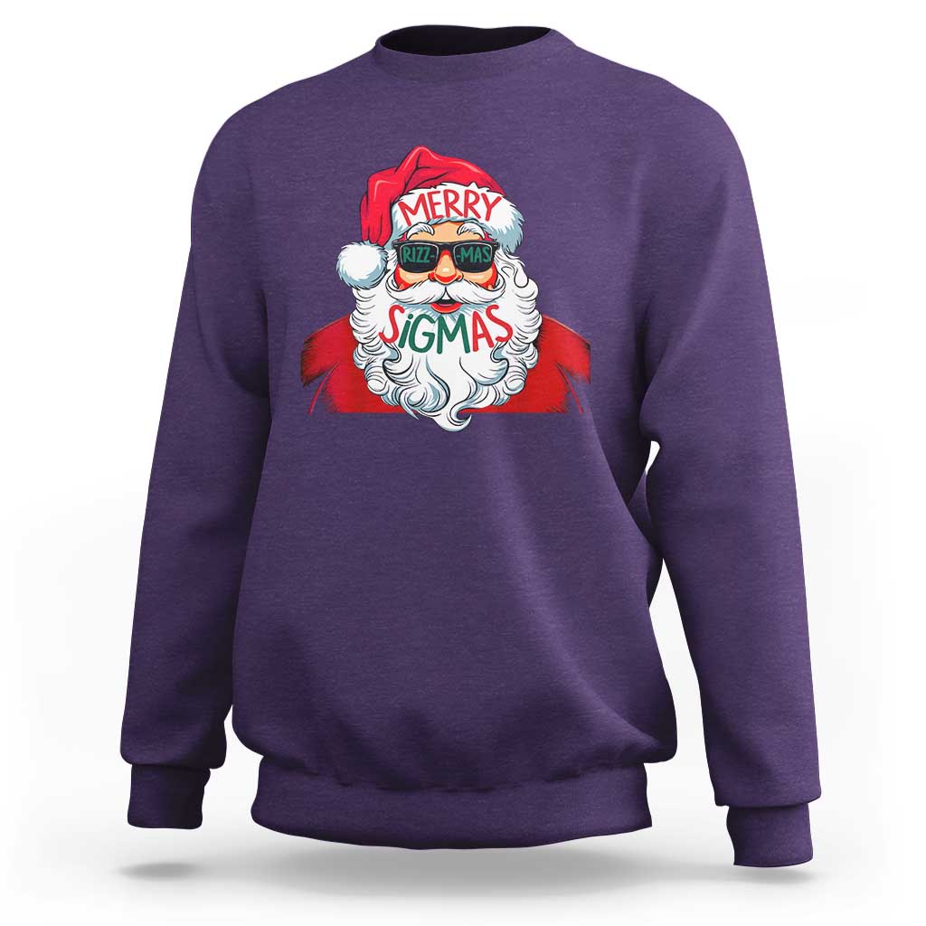 Funny Santa Rizz Christmas Sweatshirt Merry Rizzmas Sigmas Xmas Gen Alpha Middle School - Wonder Print Shop
