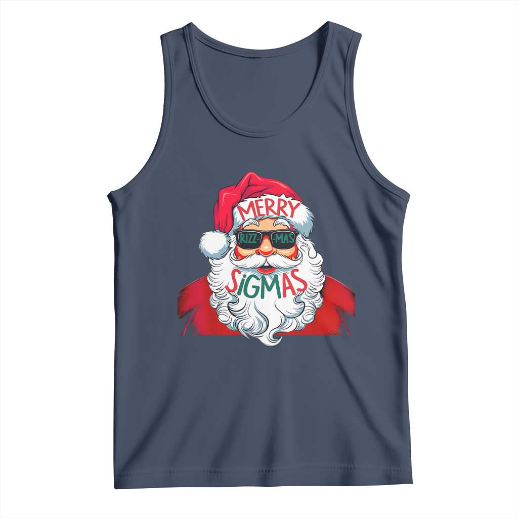 Funny Santa Rizz Christmas Tank Top Merry Rizzmas Sigmas Xmas Gen Alpha Middle School