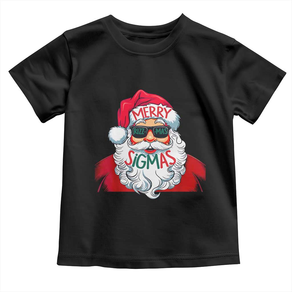 Funny Santa Rizz Christmas Toddler T Shirt Merry Rizzmas Sigmas Xmas Gen Alpha Middle School