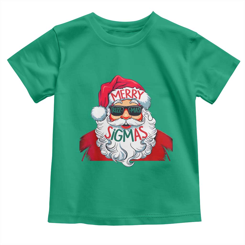 Funny Santa Rizz Christmas Toddler T Shirt Merry Rizzmas Sigmas Xmas Gen Alpha Middle School