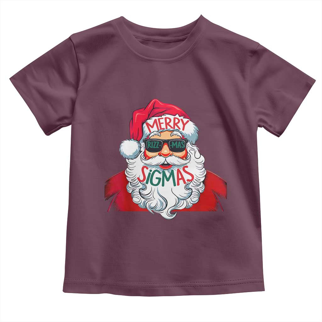 Funny Santa Rizz Christmas Toddler T Shirt Merry Rizzmas Sigmas Xmas Gen Alpha Middle School