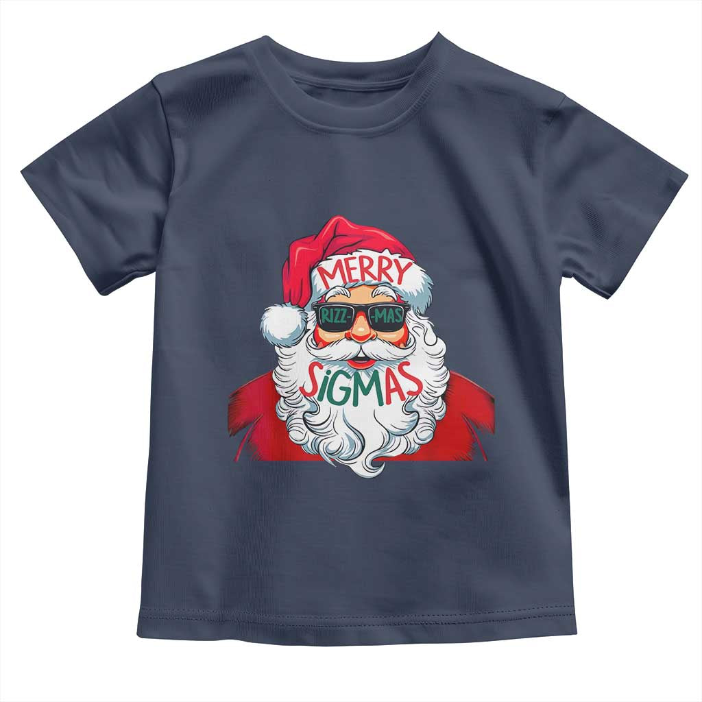 Funny Santa Rizz Christmas Toddler T Shirt Merry Rizzmas Sigmas Xmas Gen Alpha Middle School