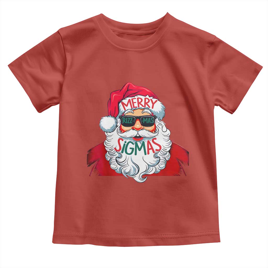 Funny Santa Rizz Christmas Toddler T Shirt Merry Rizzmas Sigmas Xmas Gen Alpha Middle School