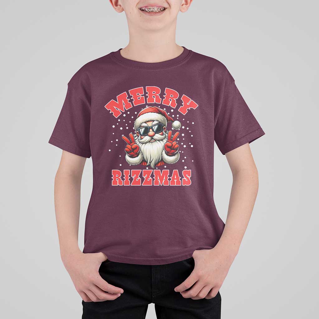 Funny Santa Rizz Christmas T Shirt For Kid Merry Rizzmas Claus Funny Xmas - Wonder Print Shop