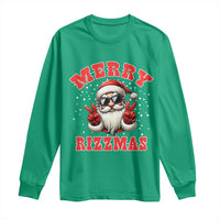 Funny Santa Rizz Christmas Long Sleeve Shirt Merry Rizzmas Claus Funny Xmas