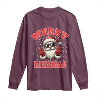 Funny Santa Rizz Christmas Long Sleeve Shirt Merry Rizzmas Claus Funny Xmas