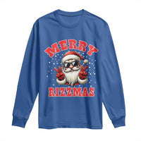 Funny Santa Rizz Christmas Long Sleeve Shirt Merry Rizzmas Claus Funny Xmas