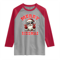Funny Santa Rizz Christmas Raglan Shirt Merry Rizzmas Claus Funny Xmas