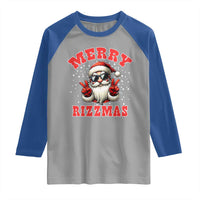 Funny Santa Rizz Christmas Raglan Shirt Merry Rizzmas Claus Funny Xmas