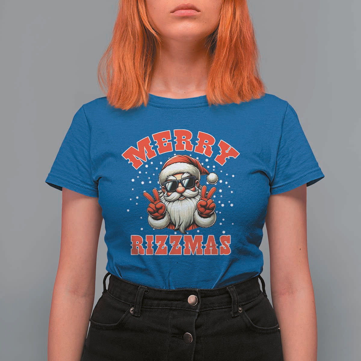 Funny Santa Rizz Christmas T Shirt For Women Merry Rizzmas Claus Funny Xmas - Wonder Print Shop