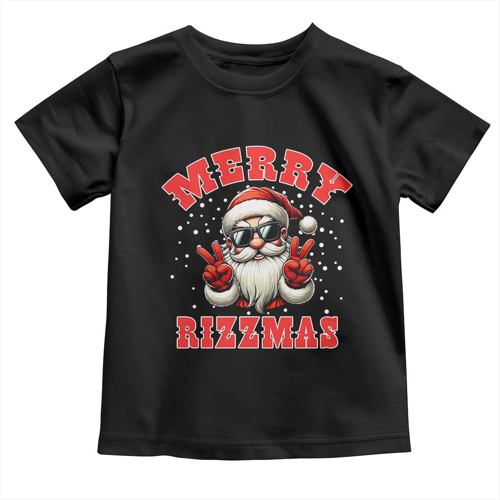 Funny Santa Rizz Christmas Toddler T Shirt Merry Rizzmas Claus Funny Xmas