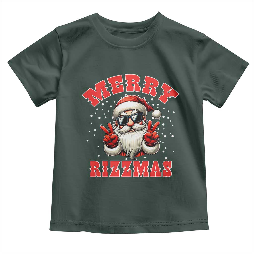 Funny Santa Rizz Christmas Toddler T Shirt Merry Rizzmas Claus Funny Xmas