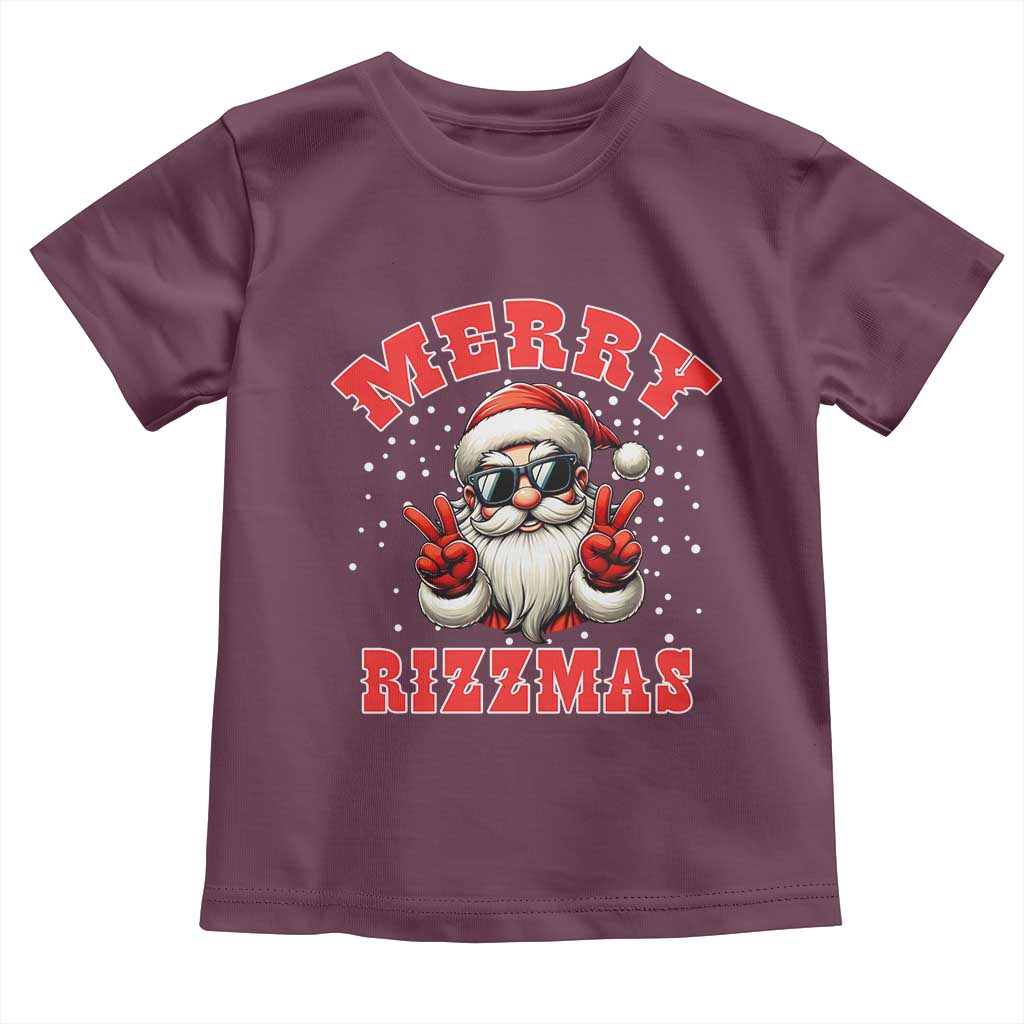 Funny Santa Rizz Christmas Toddler T Shirt Merry Rizzmas Claus Funny Xmas