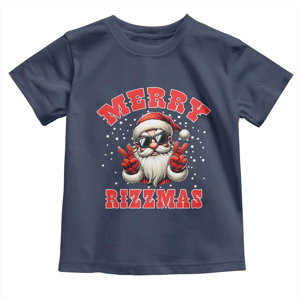Funny Santa Rizz Christmas Toddler T Shirt Merry Rizzmas Claus Funny Xmas