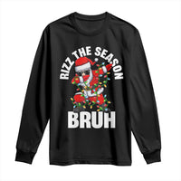 Funny Dabbing Santa Rizz Christmas Long Sleeve Shirt Rizz The Season Bruh Xmas Lights