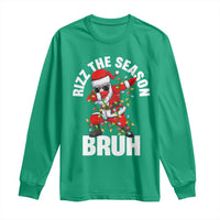 Funny Dabbing Santa Rizz Christmas Long Sleeve Shirt Rizz The Season Bruh Xmas Lights