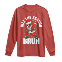 Funny Dabbing Santa Rizz Christmas Long Sleeve Shirt Rizz The Season Bruh Xmas Lights