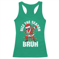 Funny Dabbing Santa Rizz Christmas Racerback Tank Top Rizz The Season Bruh Xmas Lights