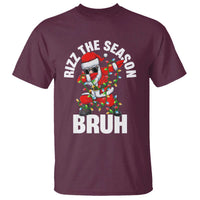 Funny Dabbing Santa Rizz Christmas T Shirt Rizz The Season Bruh Xmas Lights - Wonder Print Shop