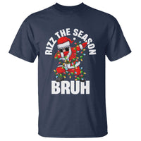 Funny Dabbing Santa Rizz Christmas T Shirt Rizz The Season Bruh Xmas Lights - Wonder Print Shop