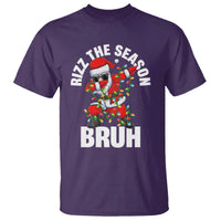 Funny Dabbing Santa Rizz Christmas T Shirt Rizz The Season Bruh Xmas Lights - Wonder Print Shop