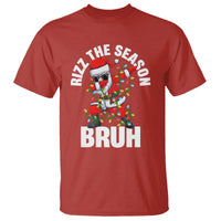 Funny Dabbing Santa Rizz Christmas T Shirt Rizz The Season Bruh Xmas Lights - Wonder Print Shop